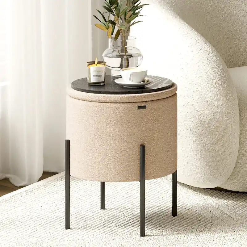 Round Ottoman with Storage