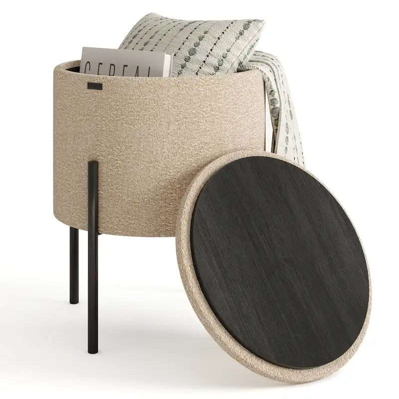 Round Ottoman with Storage