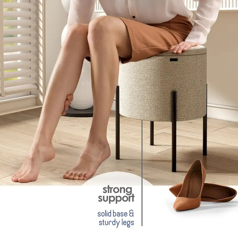 Runder Hocker mit Stauraum