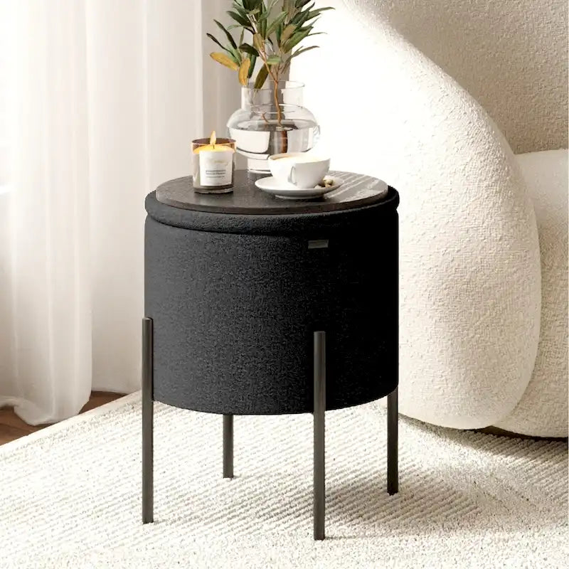 Runder Hocker mit Stauraum