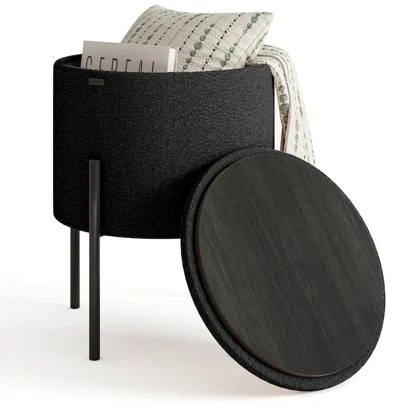 Runder Hocker mit Stauraum