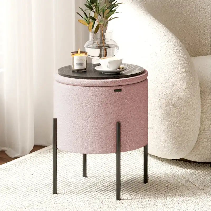 Runder Hocker mit Stauraum