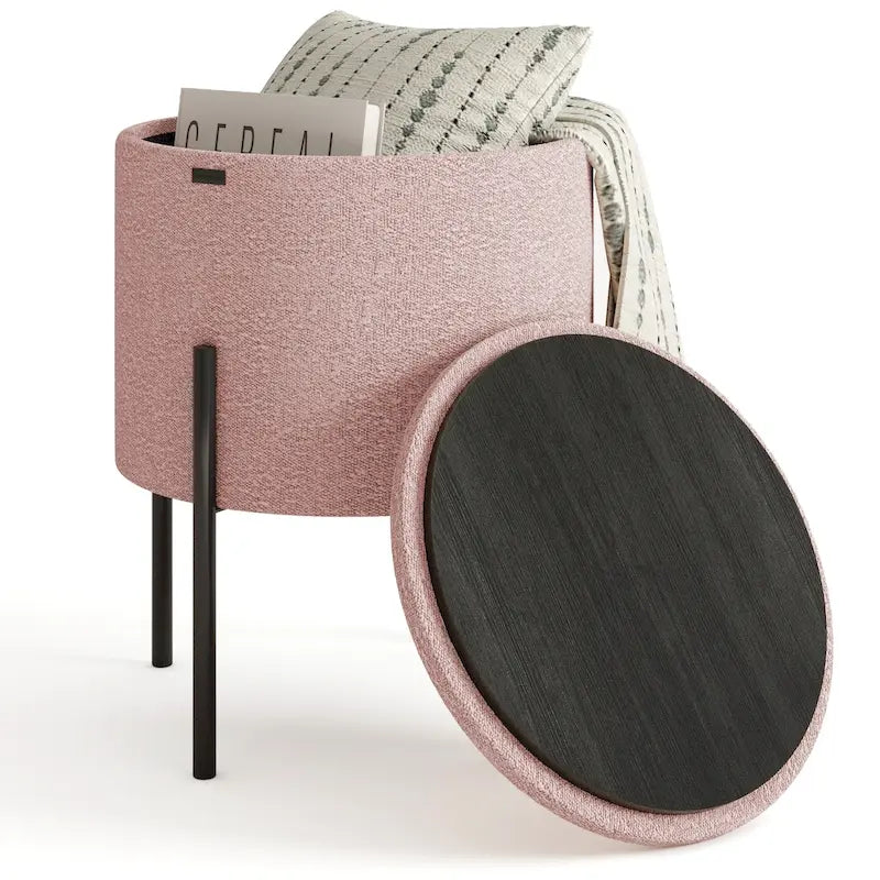 Runder Hocker mit Stauraum