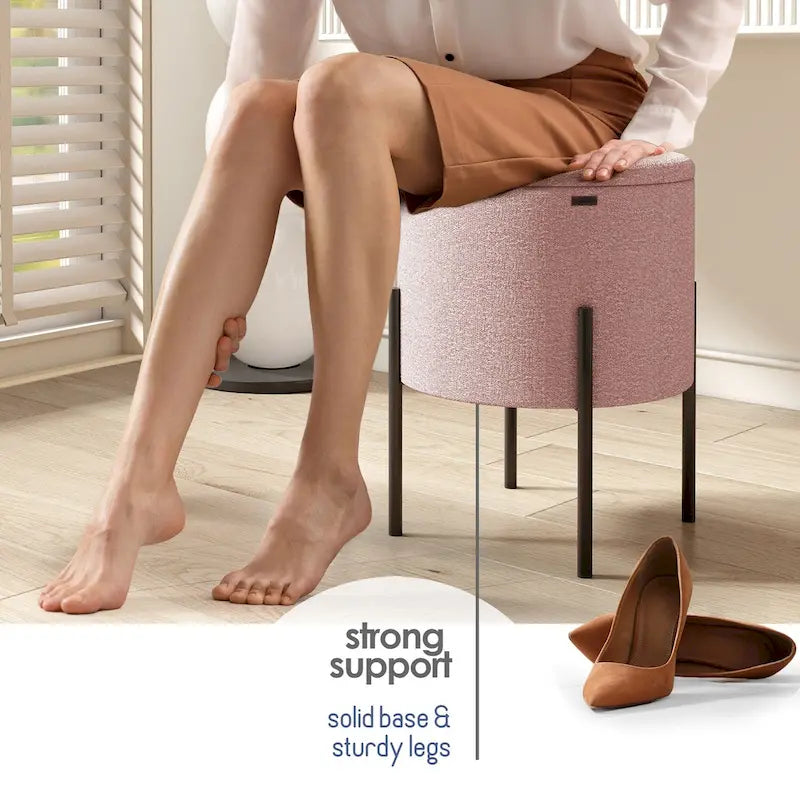 Runder Hocker mit Stauraum