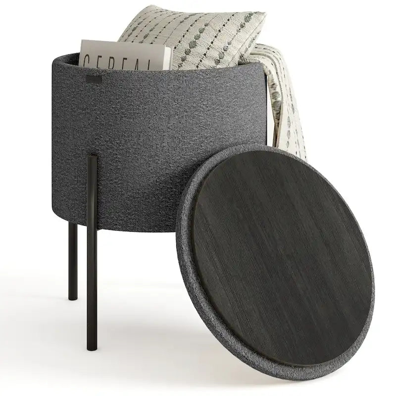 Runder Hocker mit Stauraum