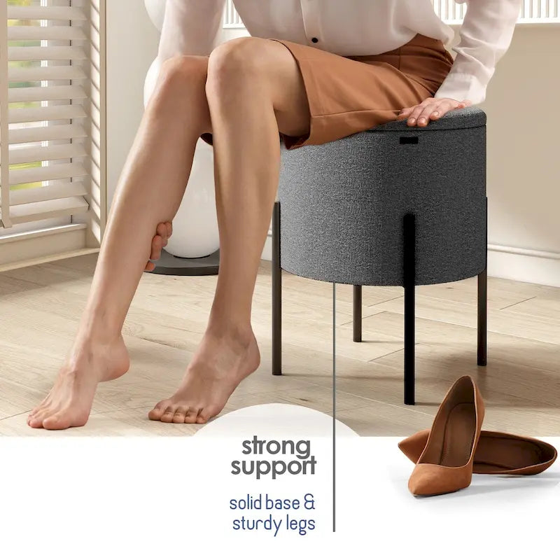 Runder Hocker mit Stauraum