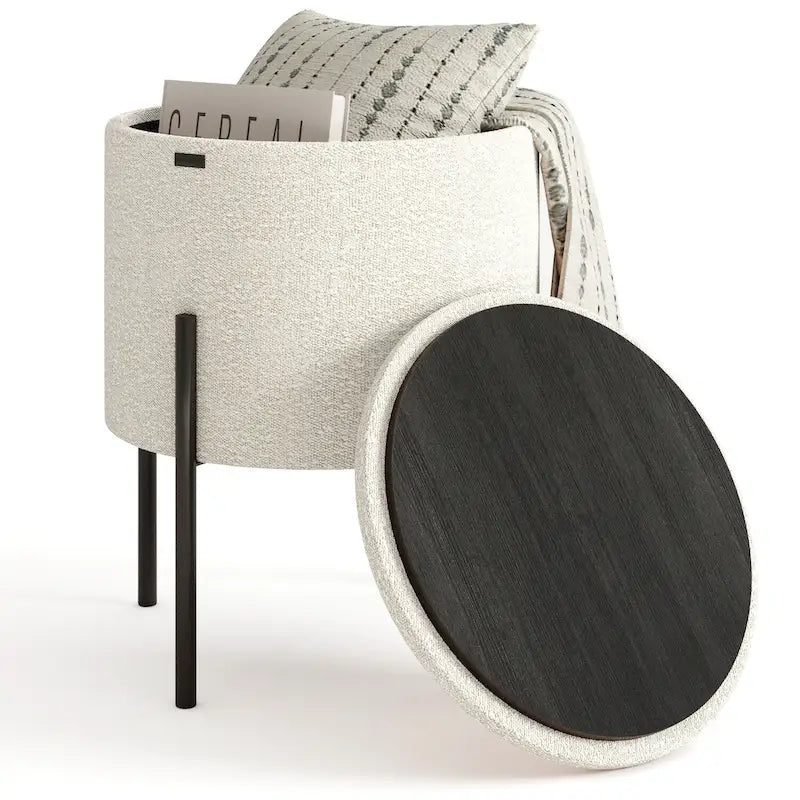 Runder Hocker mit Stauraum
