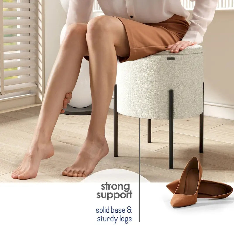 Runder Hocker mit Stauraum