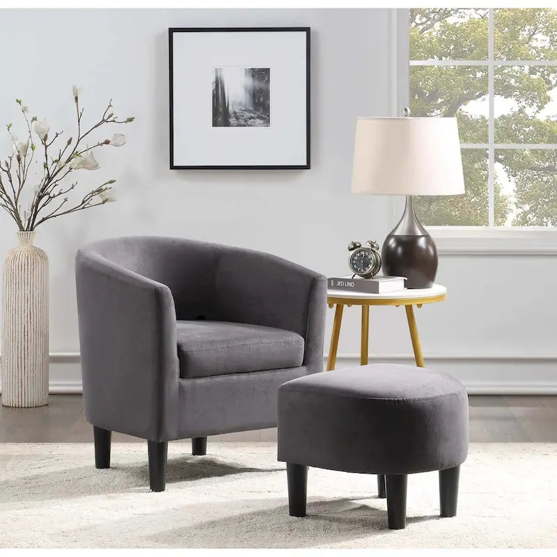 Sillón decorativo con otomana