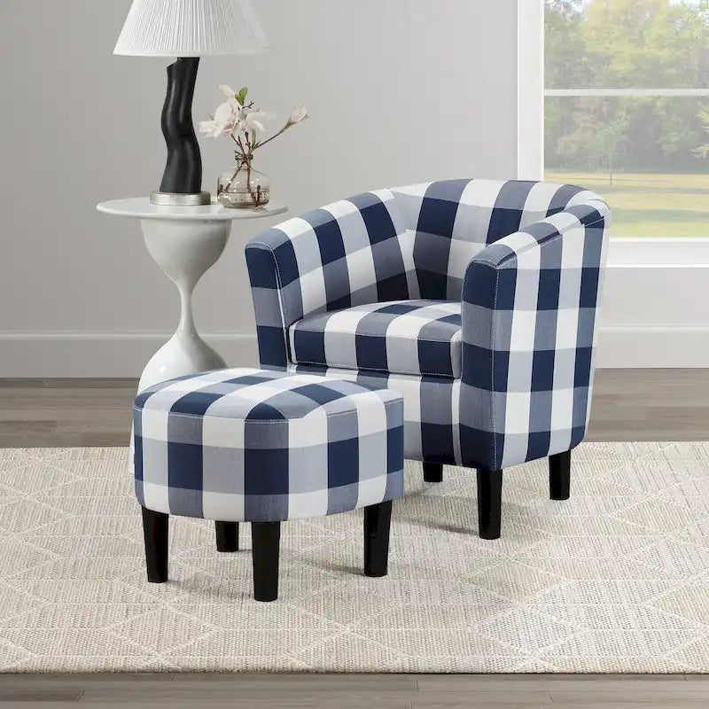 Sillón decorativo con otomana