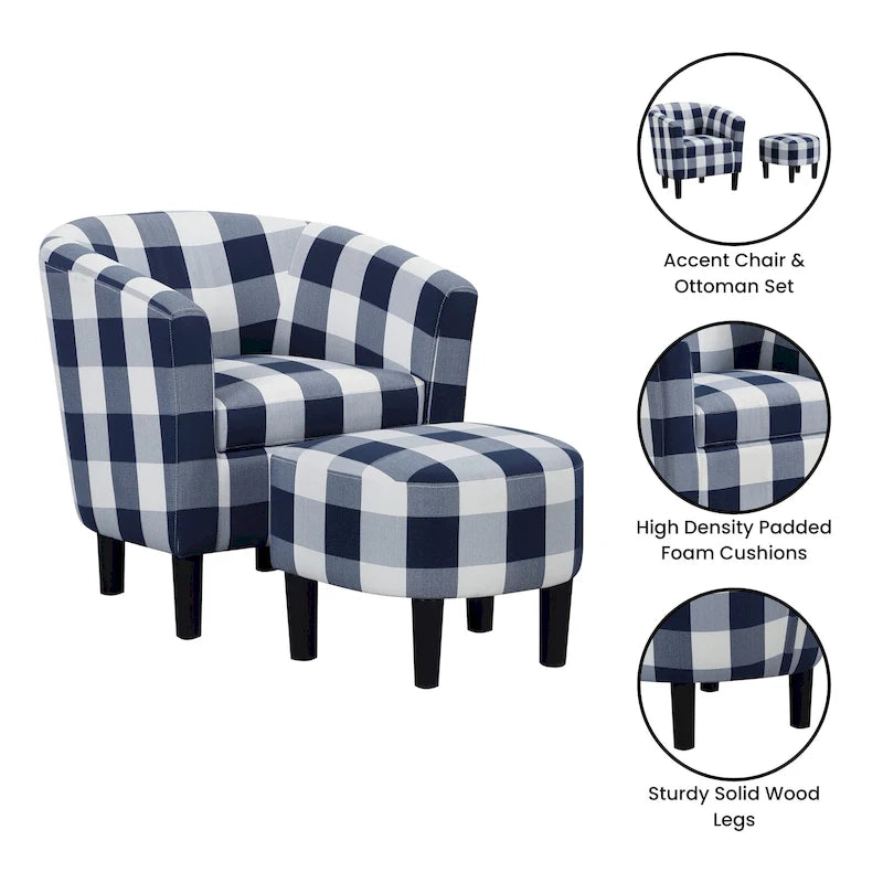 Sillón decorativo con otomana