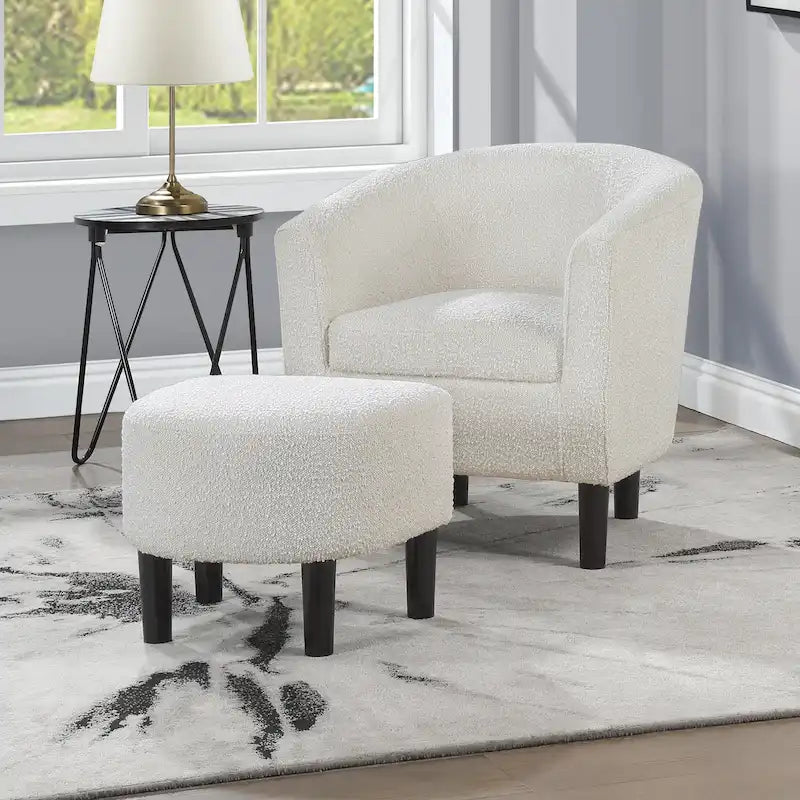 Sillón decorativo con otomana
