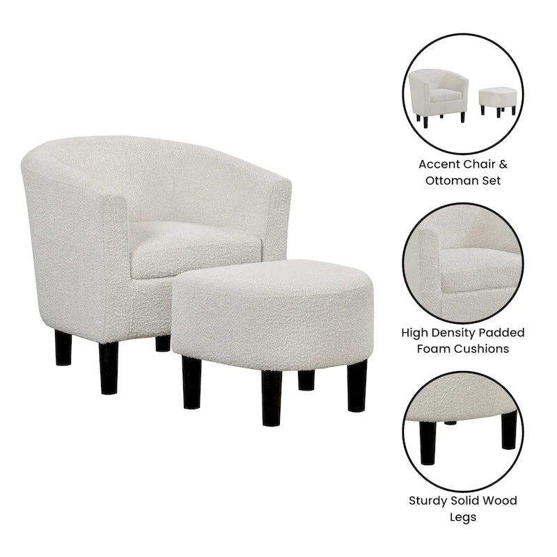 Sillón decorativo con otomana