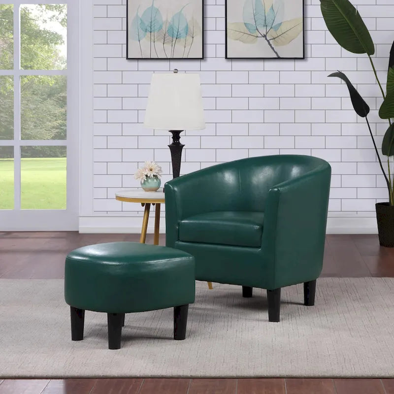 Sillón decorativo con otomana