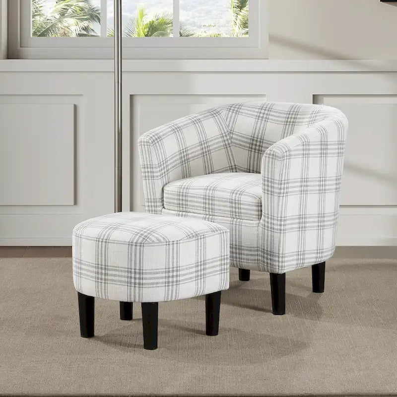 Sillón decorativo con otomana