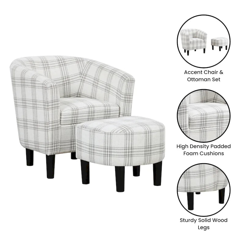 Sillón decorativo con otomana