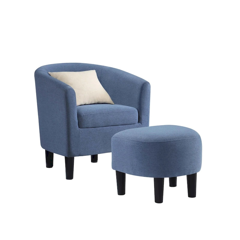 Sillón decorativo con otomana
