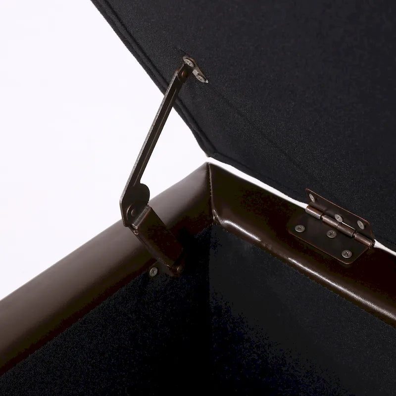 Bonded Leather Storage Ottoman Bench by