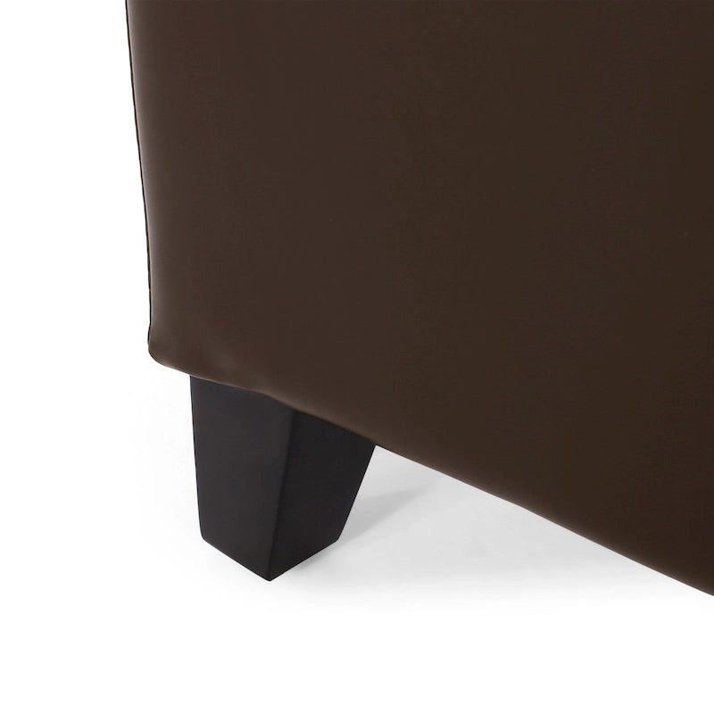 Bonded Leather Storage Ottoman Bench by