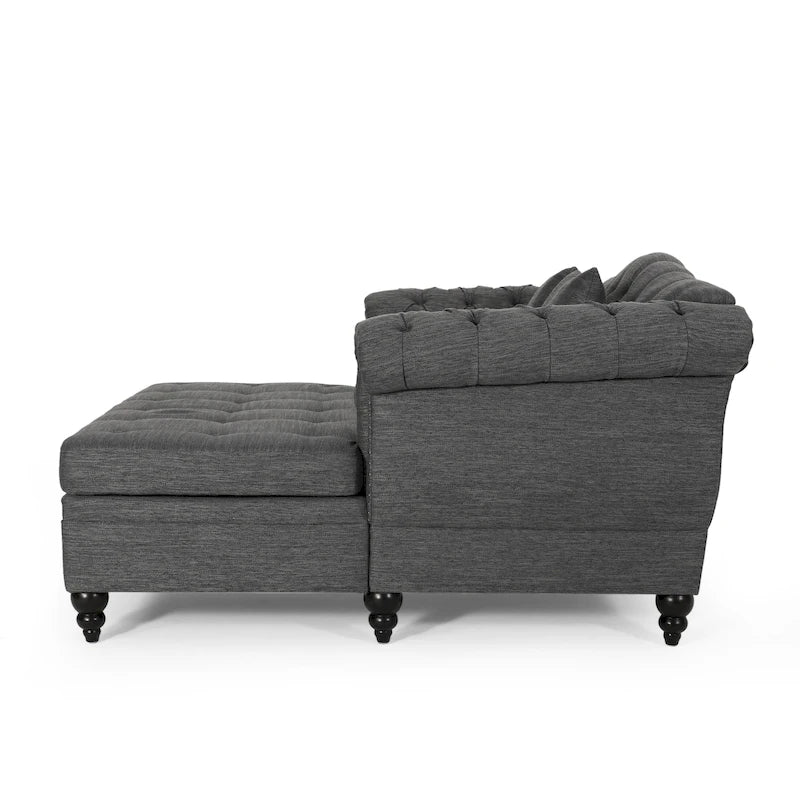 Tufted Double Chaise Lounge by - 62.50 L x 58.50 W x 34.00 H