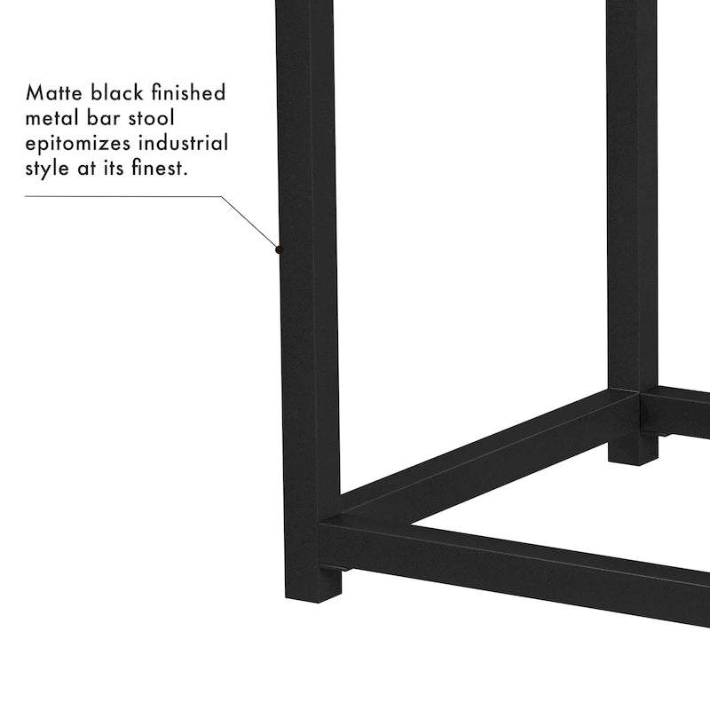 Rückenloser Metall-Barhocker, 24 Zoll – 24 Zoll