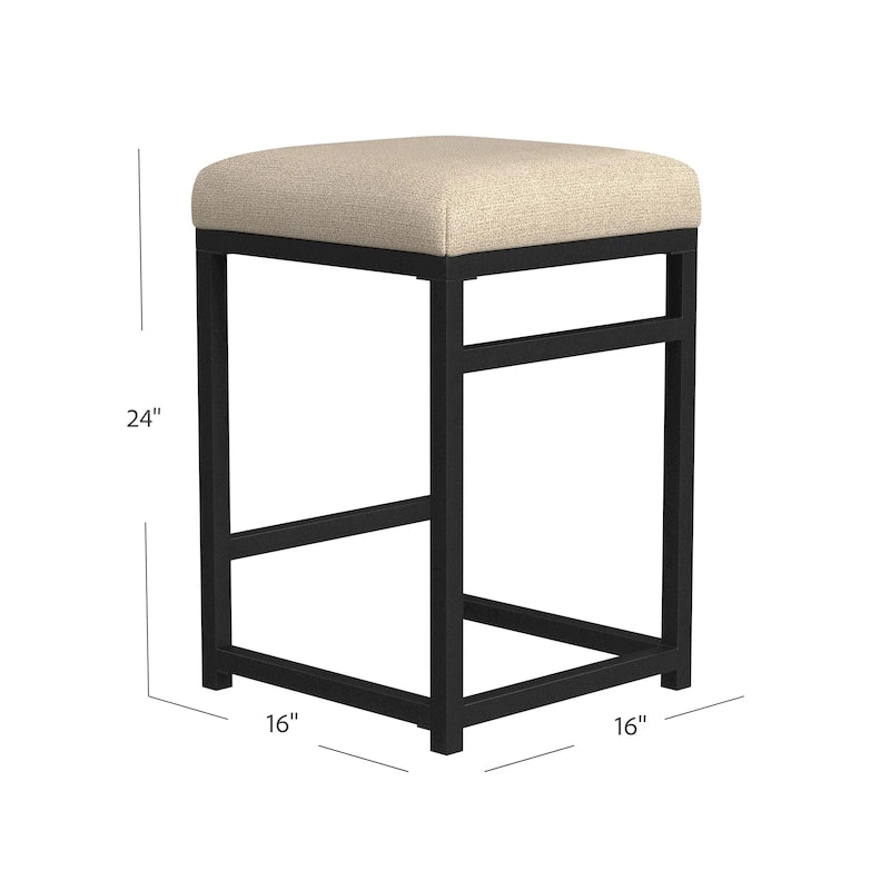 Rückenloser Metall-Barhocker, 24 Zoll – 24 Zoll