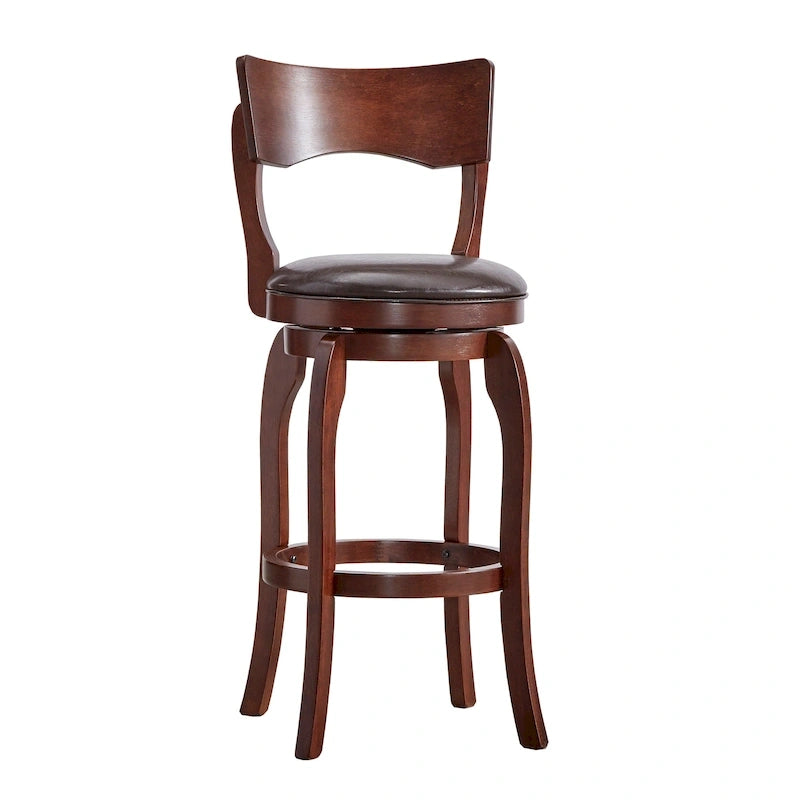 Swivel 29-inch Brown High Back Bar Height Barstool by