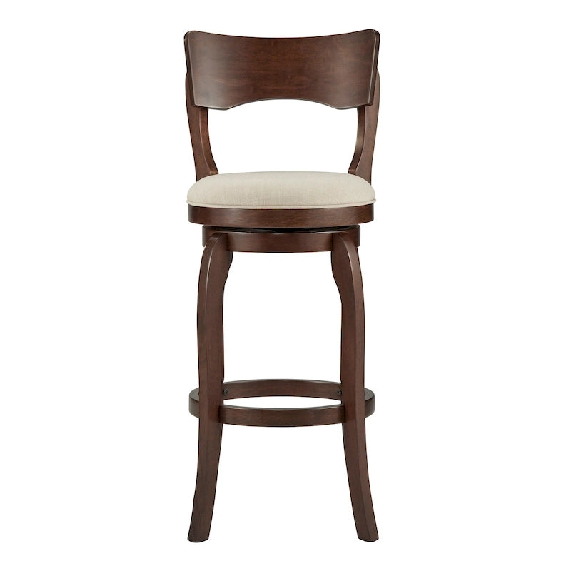 Swivel 29-inch Brown High Back Bar Height Barstool by