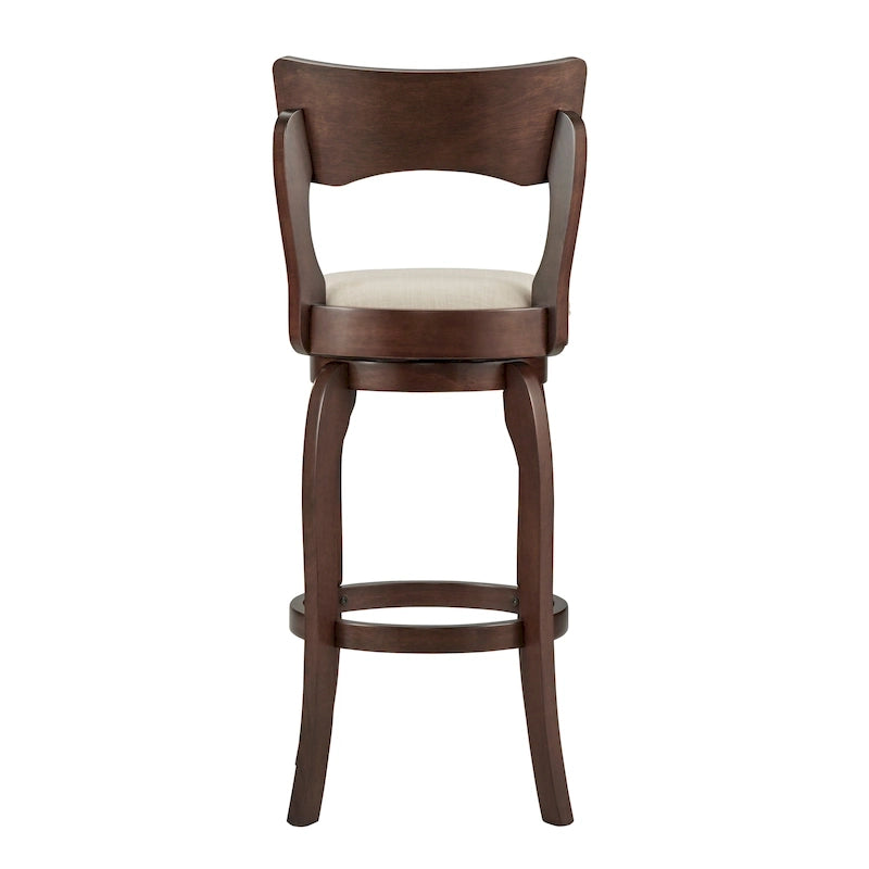 Swivel 29-inch Brown High Back Bar Height Barstool by