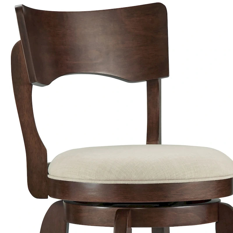 Swivel 29-inch Brown High Back Bar Height Barstool by