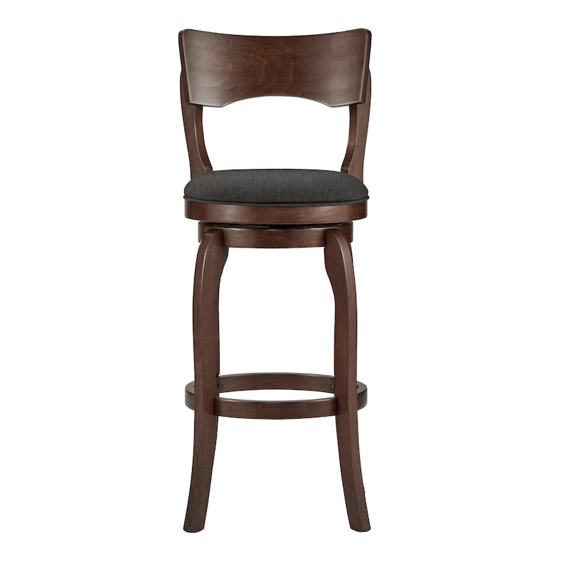 Swivel 29-inch Brown High Back Bar Height Barstool by