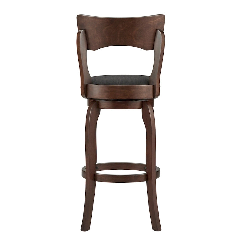 Swivel 29-inch Brown High Back Bar Height Barstool by