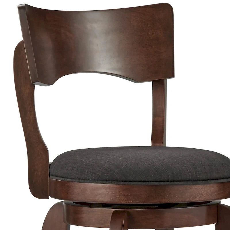 Swivel 29-inch Brown High Back Bar Height Barstool by