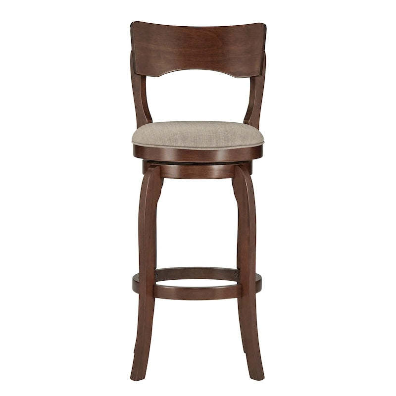 Swivel 29-inch Brown High Back Bar Height Barstool by