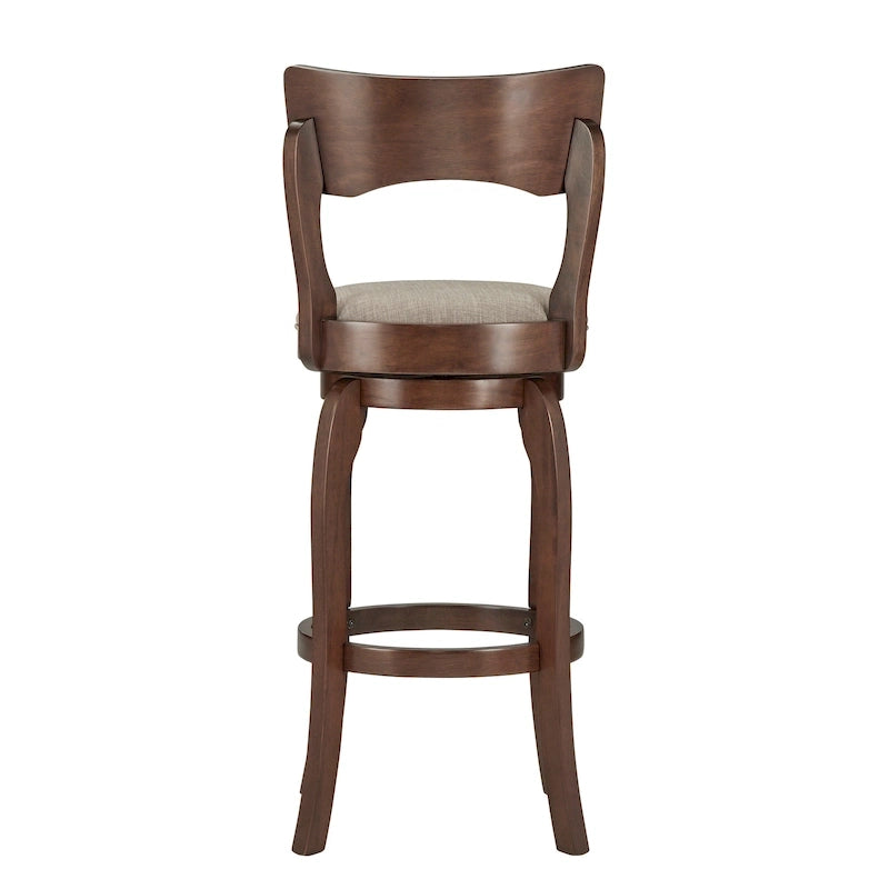 Swivel 29-inch Brown High Back Bar Height Barstool by