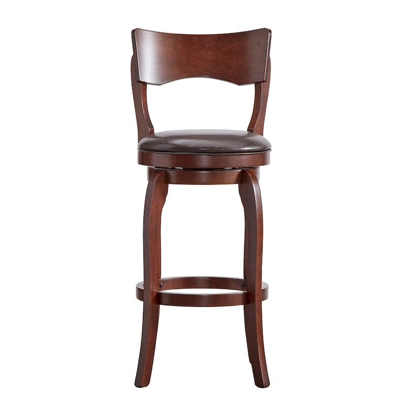 Swivel 29-inch Brown High Back Bar Height Barstool by