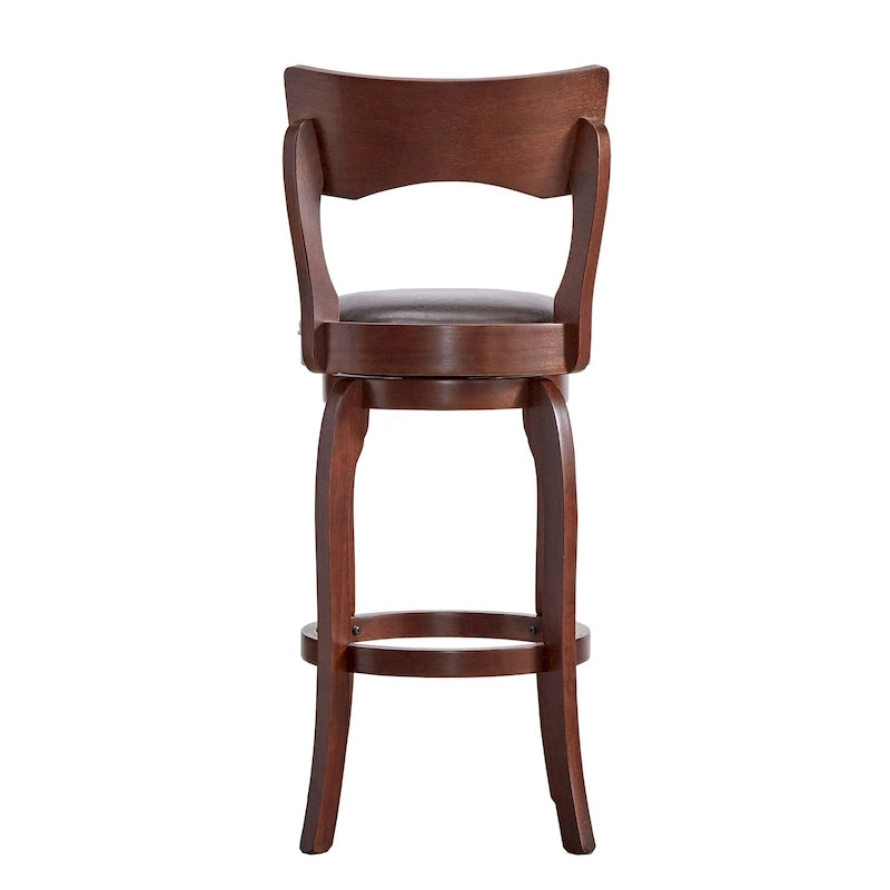 Swivel 29-inch Brown High Back Bar Height Barstool by