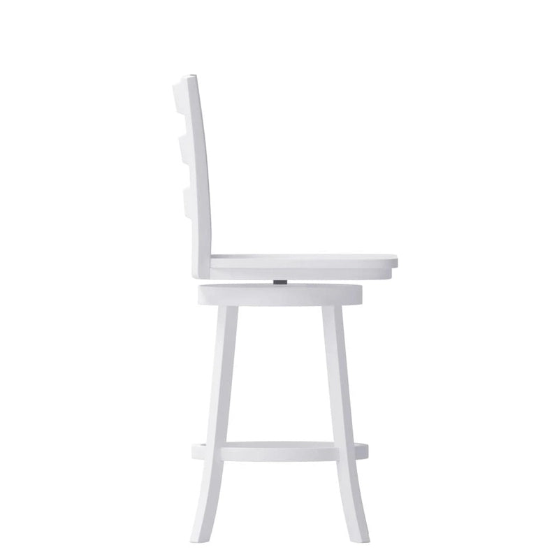 Ladderback Wooden Swivel Counter Stool with Footrest