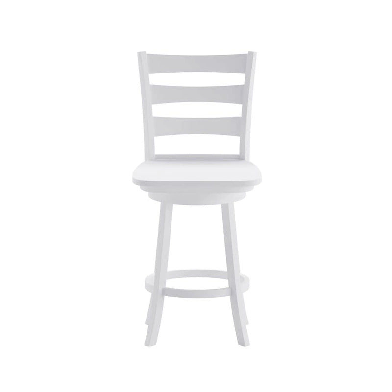 Ladderback Wooden Swivel Counter Stool with Footrest