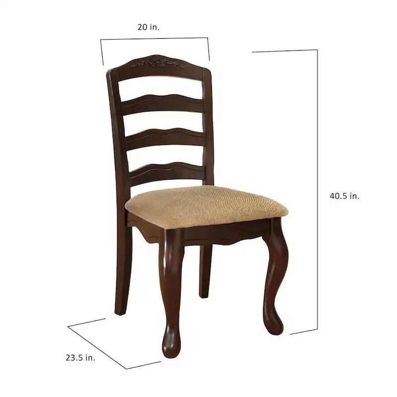 Traditional Wood Ladderback Dining Chairs (Set of 2) by