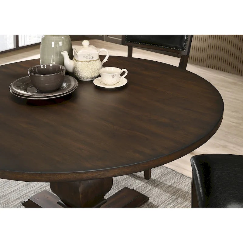 Pedestal Base Round Dining Table - N/A