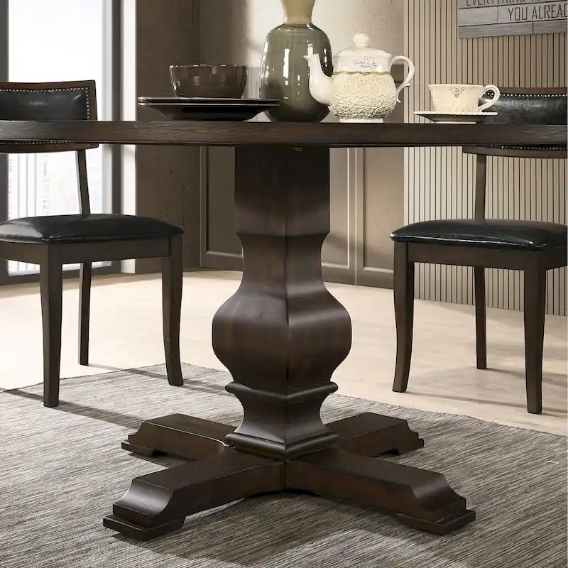 Pedestal Base Round Dining Table - N/A