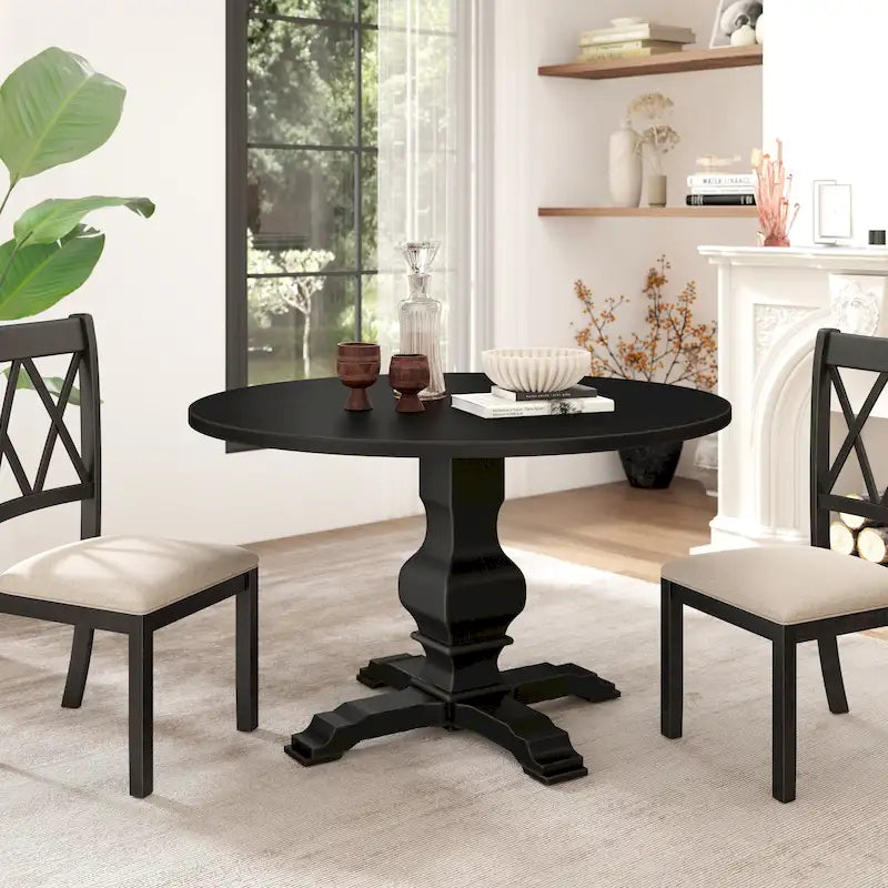 Mesa redonda de comedor con base de pedestal - N/A