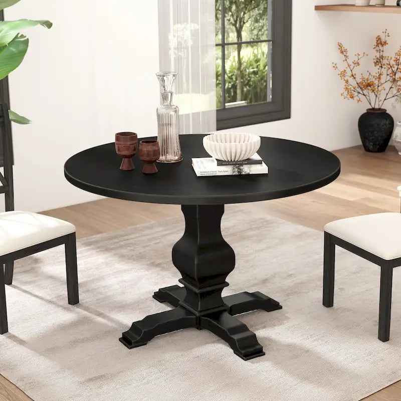 Mesa redonda de comedor con base de pedestal - N/A