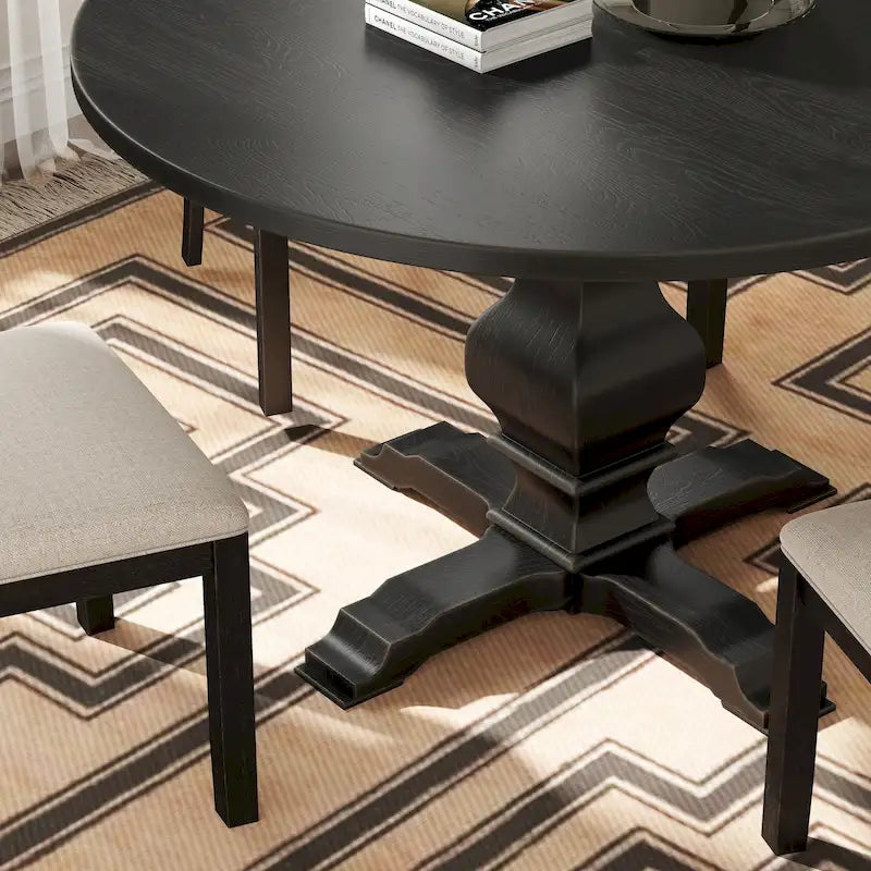 Mesa redonda de comedor con base de pedestal - N/A