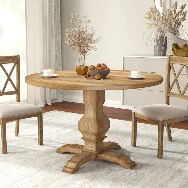 Mesa redonda de comedor con base de pedestal - N/A
