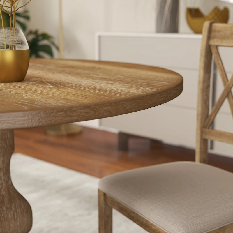 Mesa redonda de comedor con base de pedestal - N/A