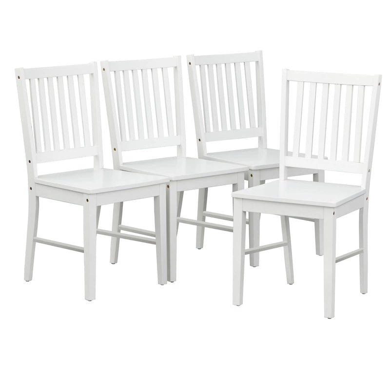 Solid Wood Slat Back Dining Chairs (Set of 4)