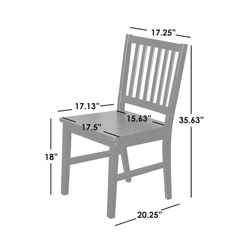 Solid Wood Slat Back Dining Chairs (Set of 4)
