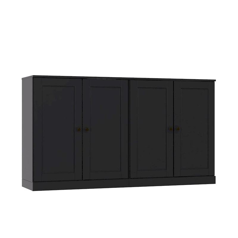 100% Solid Wood Sideboard with Glass or Solid Wood Doors by - 64 x 35.75